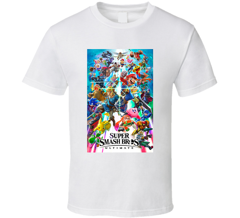 Super Smash Bros Ultimate Cover Video Game White Unisex T Shirt