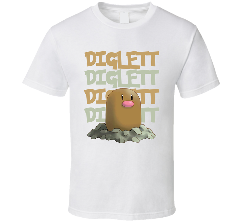 Diglett Pokemon Character Fan White Unisex T Shirt Diglett Pokemon Character Fan White Unisex T Shirt