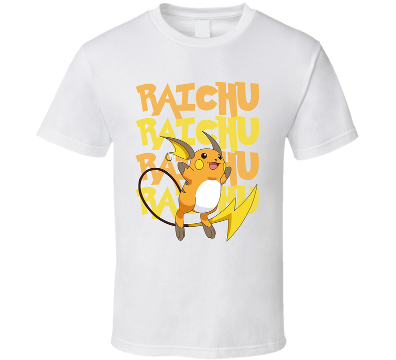 Raichu Pokemon Character Fan White Unisex T Shirt Raichu Pokemon Character Fan White Unisex T Shirt