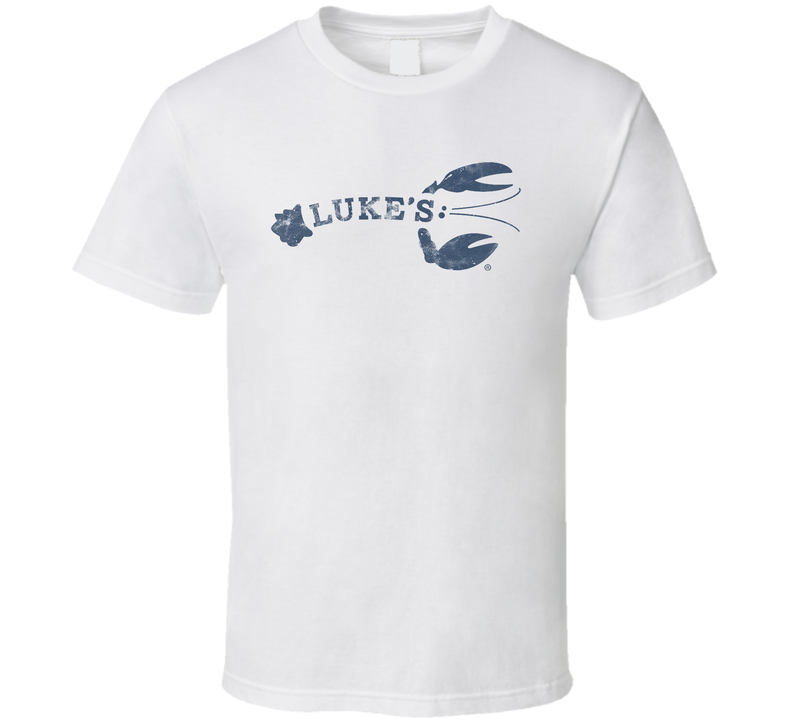 Luke's Lobster Portland Pier Portland Maine Restaurant Worn Look White Unisex T Shirt