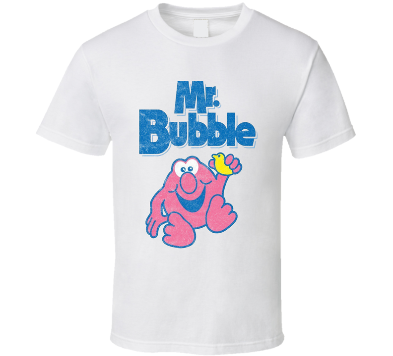 Mr Bubble Retro Vintage Bubblebath Logo Grunge Worn Look White Unisex T Shirt Mr Bubble Retro Vintage Bubblebath Logo Grunge Worn Look White Unisex T Shirt