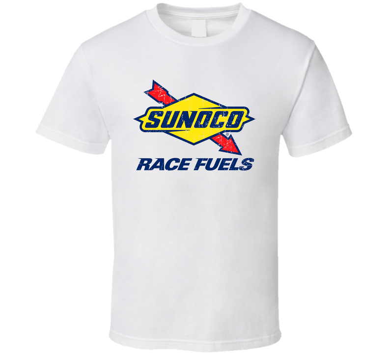 Sunoco Race Fuels Auto Automobile Car Truck Motorcycle Parts Cool Distressed Style Brand Logo Emblem White Unisex T Shirt