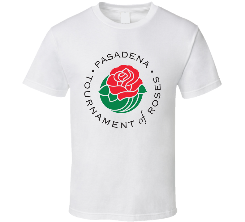 Pasadena California Tournament Of Roses City Flower Event Logo White Unisex T Shirt