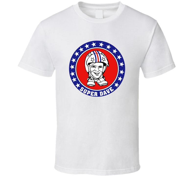 Super Dave Retro 80s Tv Show Logo Fan White Unisex T Shirt