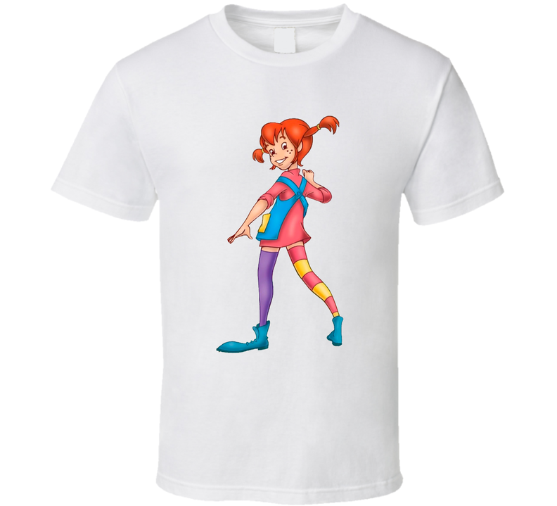 Pippi Longstocking Cartoon Tv White Unisex T Shirt Pippi Longstocking Cartoon Tv White Unisex T Shirt