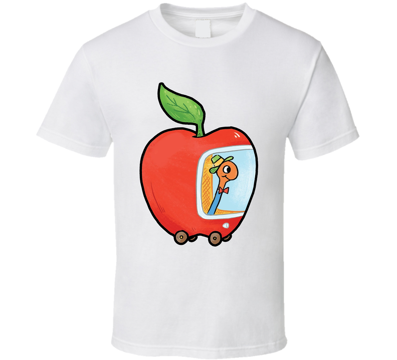 The Busy World Of Richard Scarry Lowly Worm Apple Car Retro 90s Animated Tv Show Fan White Unisex T Shirt The Busy World Of Richard Scarry Lowly Worm Apple Car Retro 90s Animated Tv Show Fan White Unisex T Shirt