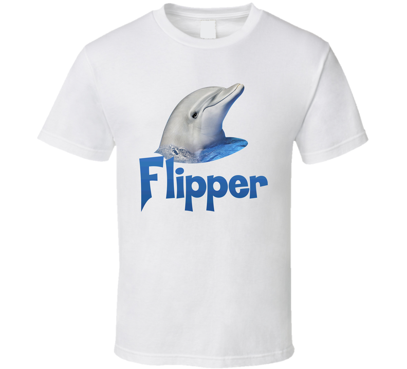 Flipper Head 90s Dolphin Kids Tv Show White Unisex T Shirt Flipper Head 90s Dolphin Kids Tv Show White Unisex T Shirt