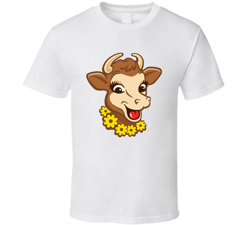 Elsie The Cow Borden Dairy Brand Mascot White Unisex T Shirt Elsie The Cow Borden Dairy Brand Mascot White Unisex T Shirt