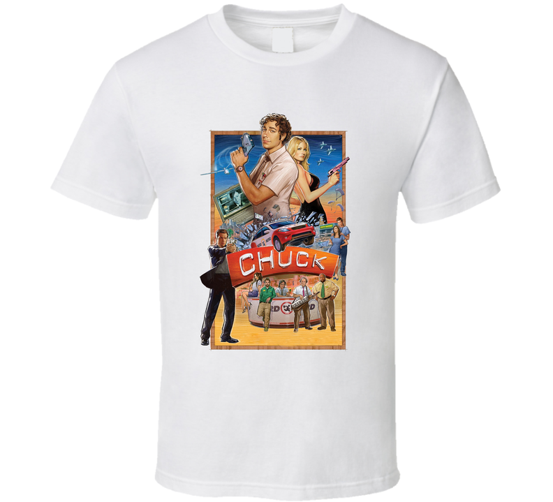 Chuck Spy Cult Tv Show White Unisex T Shirt