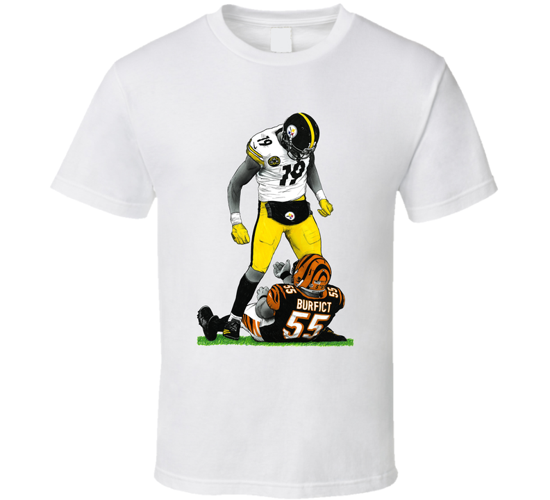 Juju Pittsburgh Football Standing Over Burfict White Unisex T Shirt Juju Pittsburgh Football Standing Over Burfict White Unisex T Shirt