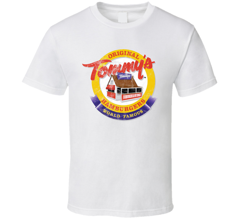 Tommy's Burgers Burbank California Restaurant Worn Look White Unisex T Shirt Tommy's Burgers Burbank California Restaurant Worn Look White Unisex T Shirt
