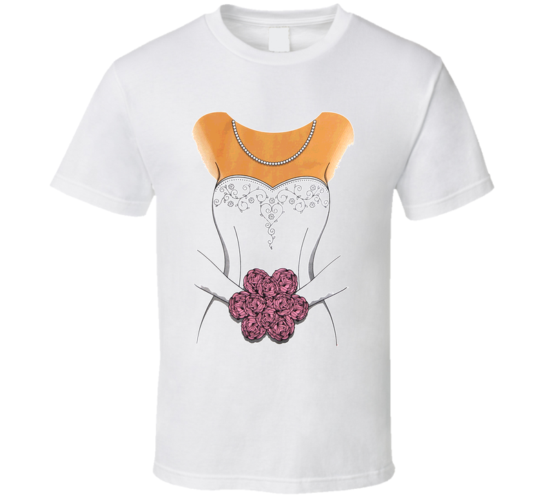 Funny Bride Wedding Dress Tuxedo Halloween  Bachelorette Stag White Unisex T Shirt Funny Bride Wedding Dress Tuxedo Halloween  Bachelorette Stag White Unisex T Shirt
