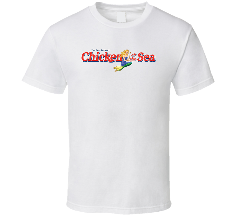 Chicken Of The Sea Mermaid Food Logo Mascot White Unisex T Shirt Chicken Of The Sea Mermaid Food Logo Mascot White Unisex T Shirt