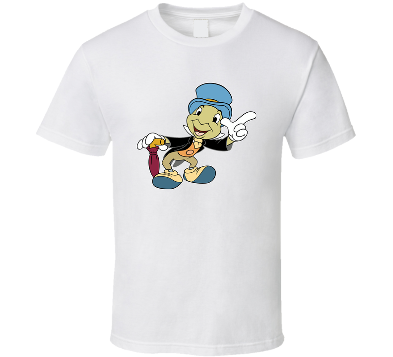 Jiminy Cricket Retro Cartoon Character White Unisex T Shirt Jiminy Cricket Retro Cartoon Character White Unisex T Shirt