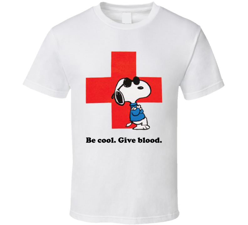 Be Cool Give Blood Red Cross Snoopy Parody White Unisex T Shirt Be Cool Give Blood Red Cross Snoopy Parody White Unisex T Shirt