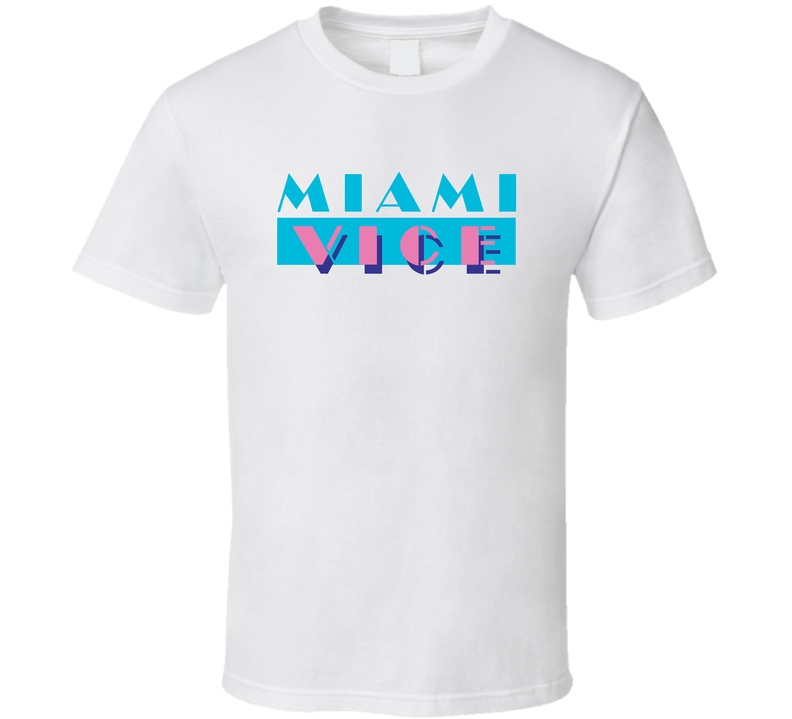 Miami Vice Retro 80s Tv Show Logo Fan White Unisex T Shirt Miami Vice Retro 80s Tv Show Logo Fan White Unisex T Shirt