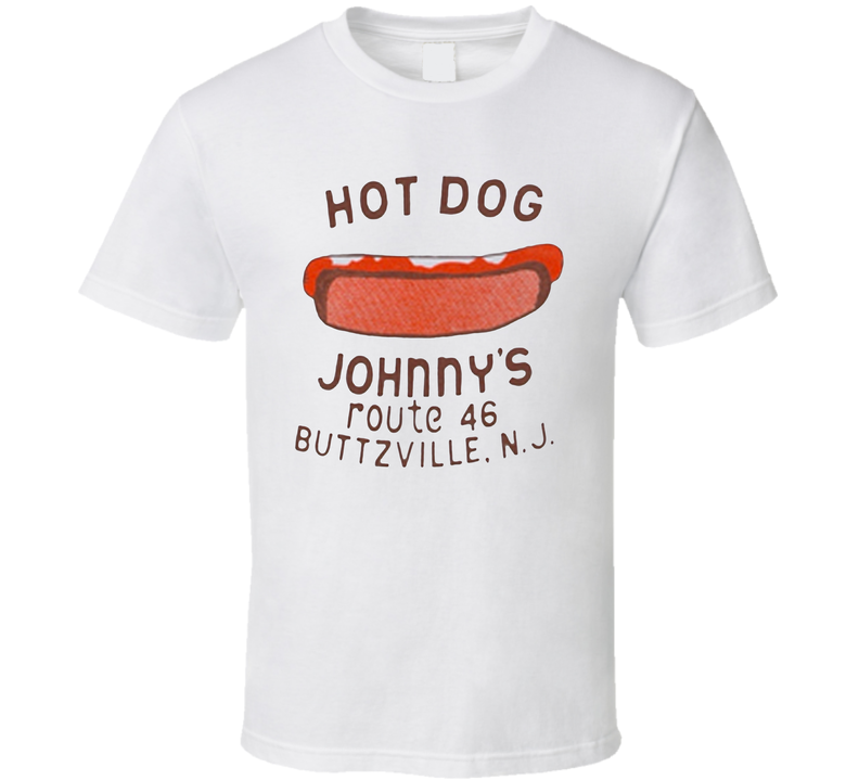 80s 90s Hot Dog Johnny's Buttzville New Jersey White Unisex T Shirt 80s 90s Hot Dog Johnny's Buttzville New Jersey White Unisex T Shirt