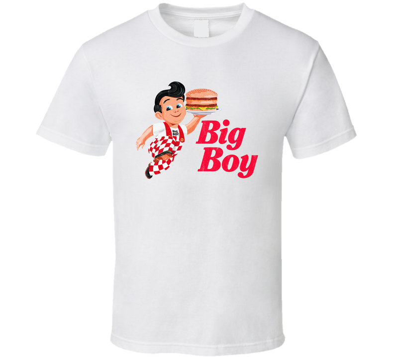 Big Boy Burger Retro Restaurant Logo White Unisex T Shirt Big Boy Burger Retro Restaurant Logo White Unisex T Shirt