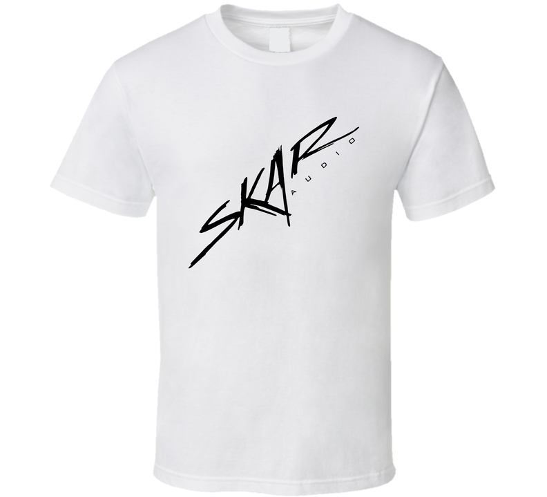 Skar Sound Car Audio Sub Woofer Logo White Unisex T Shirt