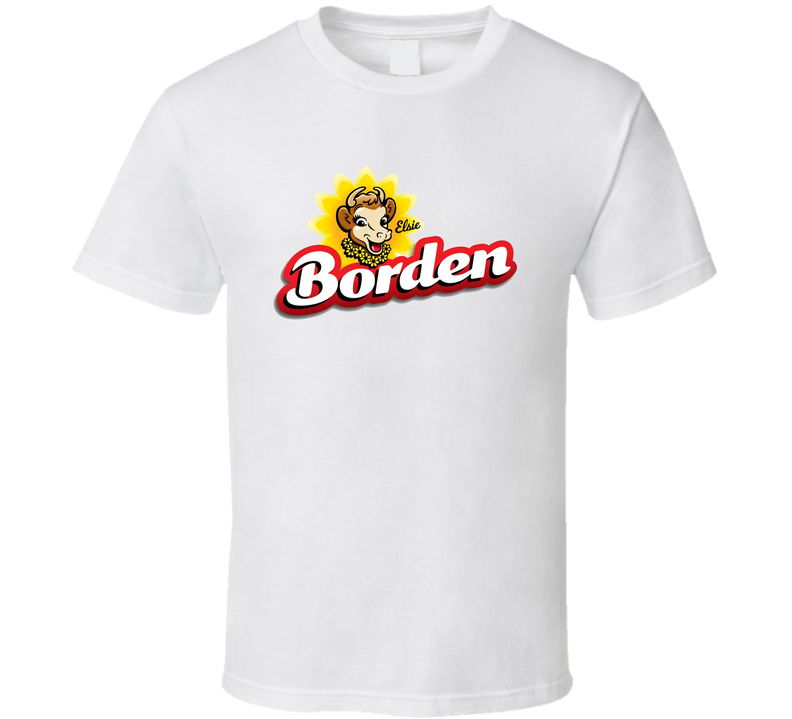Elsie The Cow Borden Dairy Mascot White Unisex T Shirt Elsie The Cow Borden Dairy Mascot White Unisex T Shirt