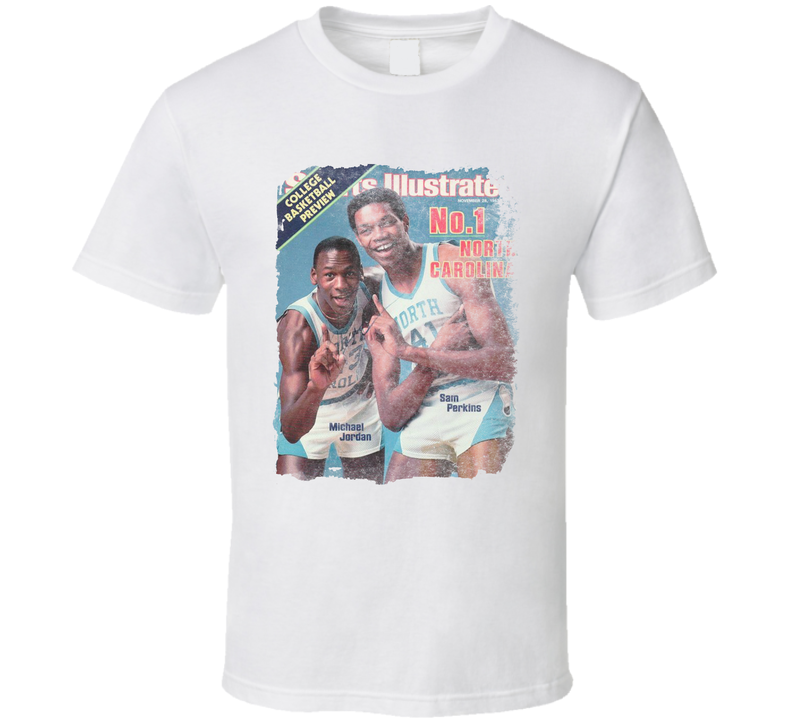 Michael Jordan Sports Illustrated North Carolina Basketball White Unisex T Shirt Michael Jordan Sports Illustrated North Carolina Basketball White Unisex T Shirt