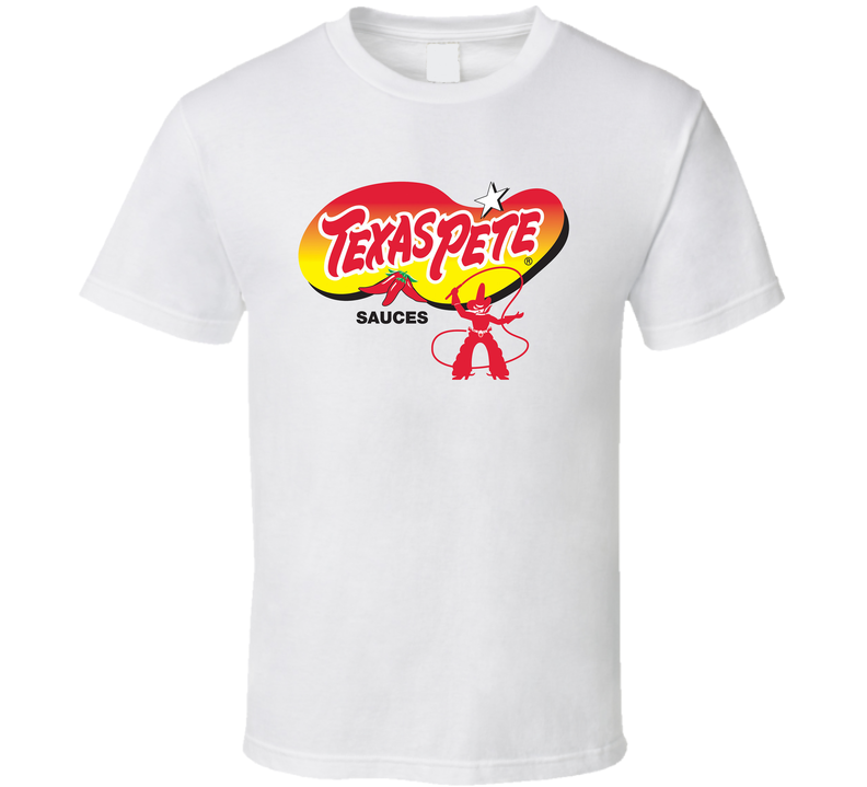 Texas Pete Hot Sauce Logo Label White Unisex T Shirt Texas Pete Hot Sauce Logo Label White Unisex T Shirt