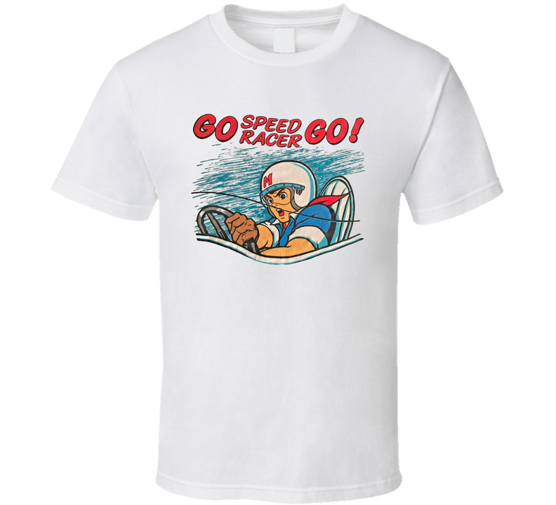 Go Speed Racer Go Vintage White Unisex T Shirt Go Speed Racer Go Vintage White Unisex T Shirt