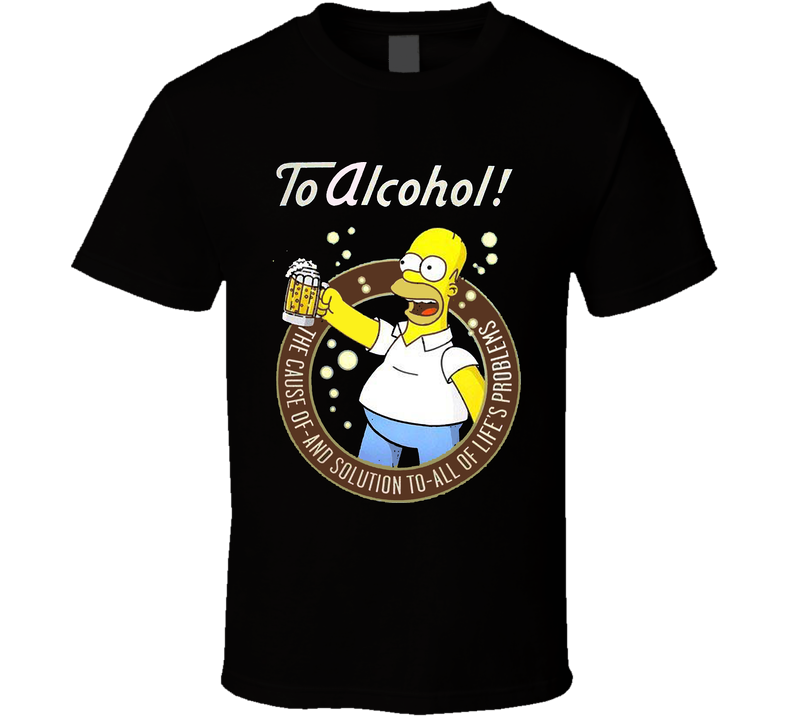 Homer Simpson Alcohol Funny Black Unisex T Shirt Homer Simpson Alcohol Funny Black Unisex T Shirt