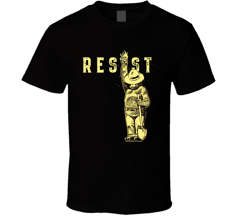 Resist Smokey Bear Cool Black Unisex T Shirt Resist Smokey Bear Cool Black Unisex T Shirt
