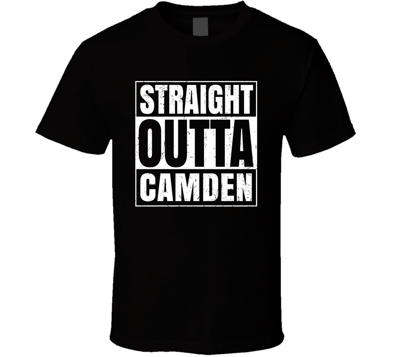 Straight Outta Camden New Jersey City Compton Parody Grunge Black Unisex T Shirt Straight Outta Camden New Jersey City Compton Parody Grunge Black Unisex T Shirt