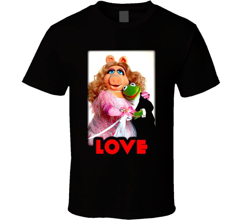 The Muppets Kermit & Miss Piggy Black Unisex T Shirt The Muppets Kermit & Miss Piggy Black Unisex T Shirt
