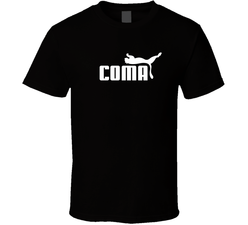 Coma Puma Logo Parody Black Unisex T Shirt