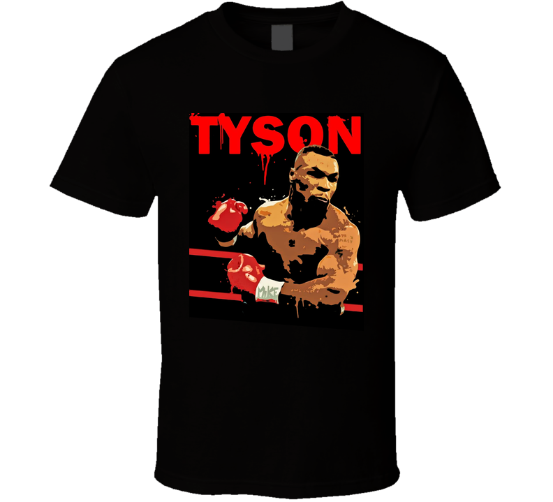 Mike Tyson Fighter Paint Style Black Unisex T Shirt