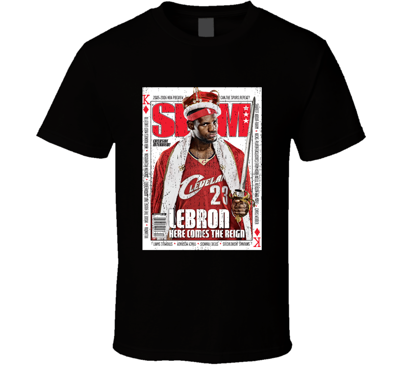Slam Magazine Issue 93 Lebron James Popular Basketball Magazine Grunge Look Black Unisex T Shirt