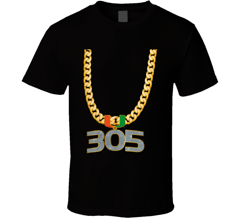 Miami Turnover Chain Black Unisex T Shirt