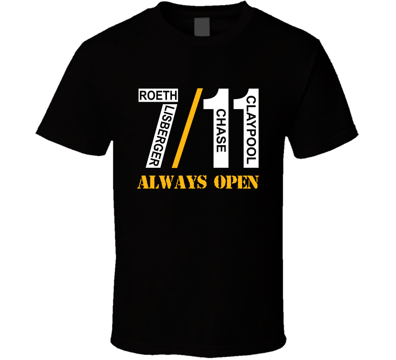 Ben Roethlisberger Chase Claypool 7 11 Always Open Pittsburgh Football Fan Parody Black Unisex T Shirt