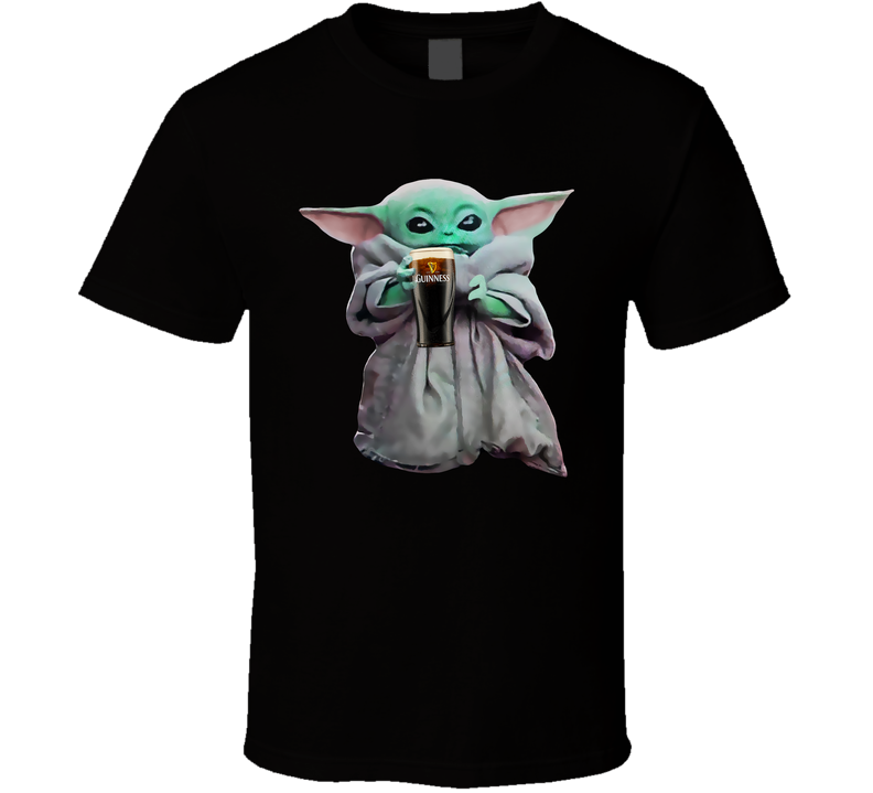 Baby Yoda The Child Mandalorian Guinness Beer Alcohol Drink Black Unisex T Shirt
