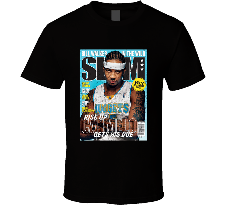 Slam Magazine Issue 105 Carmelo Anthony Popular Basketball Magazine Grunge Look Black Unisex T Shirt
