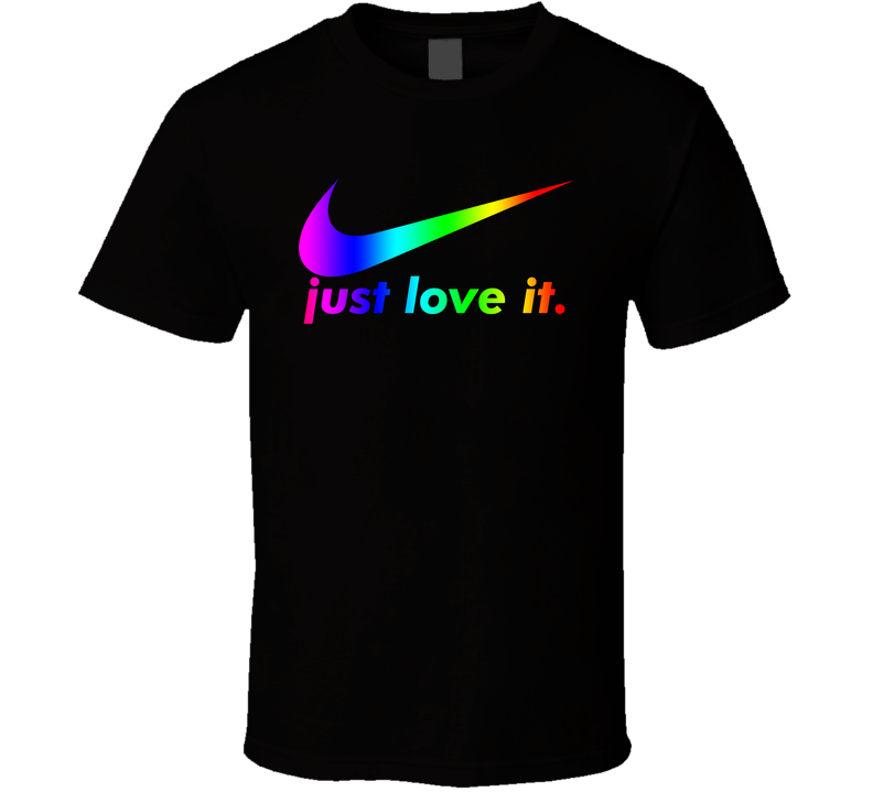Nike Just Love It Parody Lgbtq Pride Black Unisex T Shirt