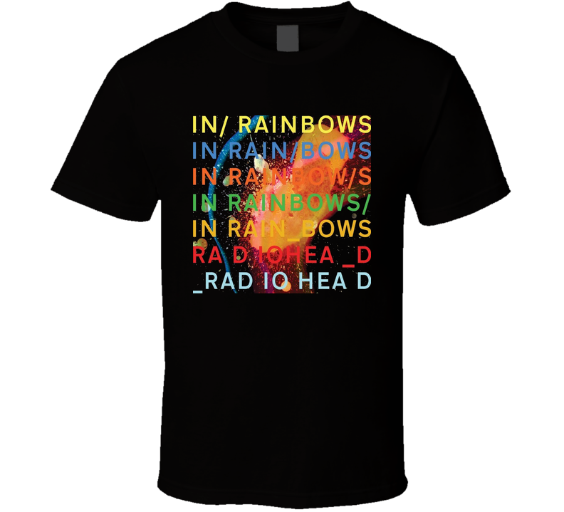 In Rainbows Radiohead Black Unisex T Shirt In Rainbows Radiohead Black Unisex T Shirt