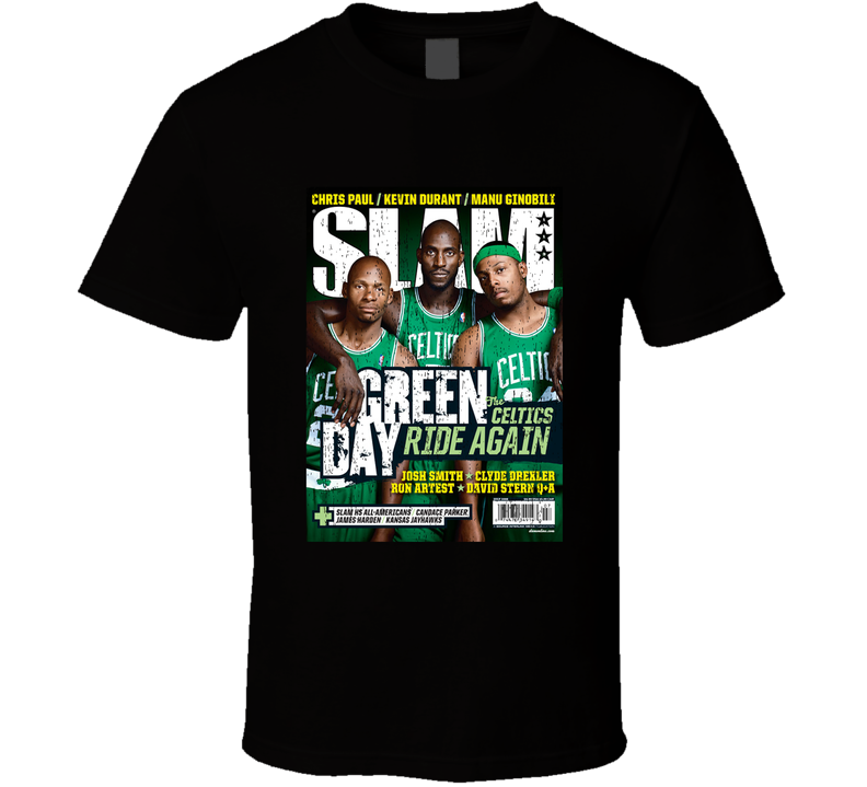Slam Magazine Issue 119 Ray Allen Kevin Garnett Paul Pierce Popular Basketball Magazine Grunge Look Black Unisex T Shirt Slam Magazine Issue 119 Ray Allen Kevin Garnett Paul Pierce Popular Basketball Magazine Grunge Look Black Unisex T Shirt