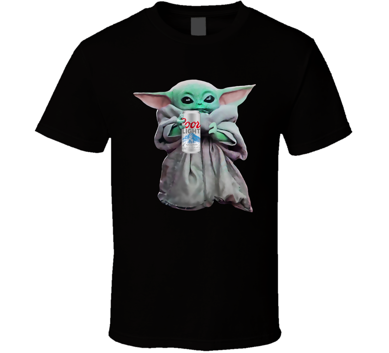 Baby Yoda The Child Mandalorian Coors Light Beer Alcohol Drink Black Unisex T Shirt Baby Yoda The Child Mandalorian Coors Light Beer Alcohol Drink Black Unisex T Shirt