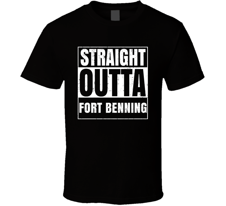 Straight Outta Fort Benning Georgia City Compton Parody Grunge Black Unisex T Shirt Straight Outta Fort Benning Georgia City Compton Parody Grunge Black Unisex T Shirt