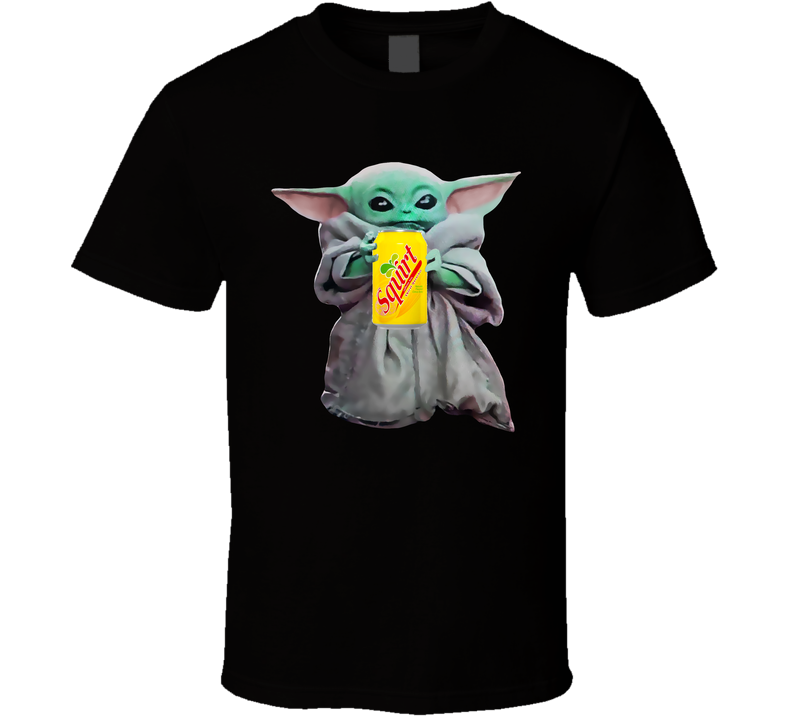 Baby Yoda The Child Mandalorian Squirt Soda Pop Drink Black Unisex T Shirt Baby Yoda The Child Mandalorian Squirt Soda Pop Drink Black Unisex T Shirt