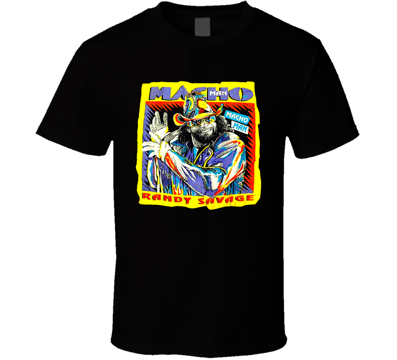Macho Man Randy Savage Retro Wrestling Black Unisex T Shirt Macho Man Randy Savage Retro Wrestling Black Unisex T Shirt