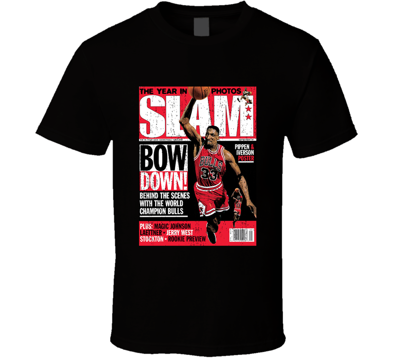 Slam Magazine Issue 20 Scottie Pippen Popular Basketball Magazine Grunge Look Black Unisex T Shirt Slam Magazine Issue 20 Scottie Pippen Popular Basketball Magazine Grunge Look Black Unisex T Shirt