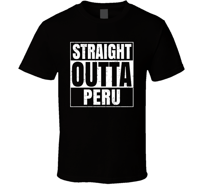 Straight Outta Peru Nebraska City Compton Parody Grunge Black Unisex T Shirt Straight Outta Peru Nebraska City Compton Parody Grunge Black Unisex T Shirt