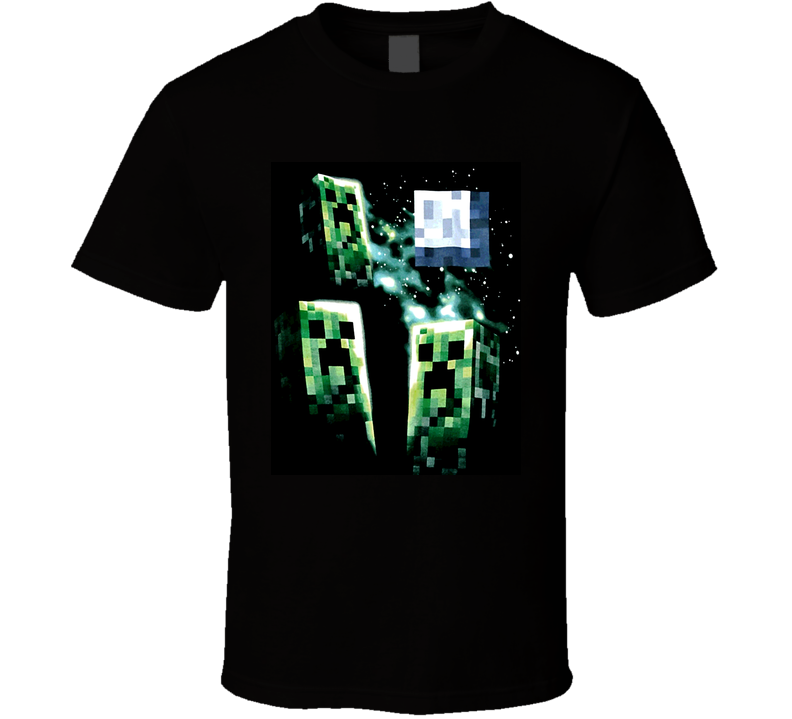 Minecraft Three Creeper Moon Game Black Unisex T Shirt Minecraft Three Creeper Moon Game Black Unisex T Shirt