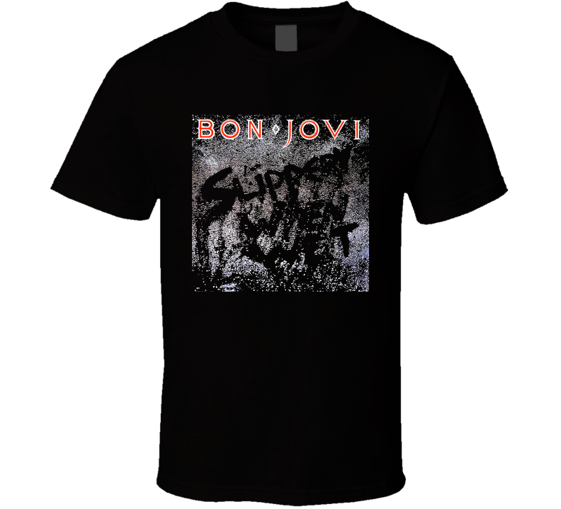 Bon Jovi Slippery When Wet Black Unisex T Shirt Bon Jovi Slippery When Wet Black Unisex T Shirt