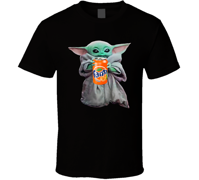 Baby Yoda The Child Mandalorian Fanta Orange Soda Pop Drink Black Unisex T Shirt Baby Yoda The Child Mandalorian Fanta Orange Soda Pop Drink Black Unisex T Shirt